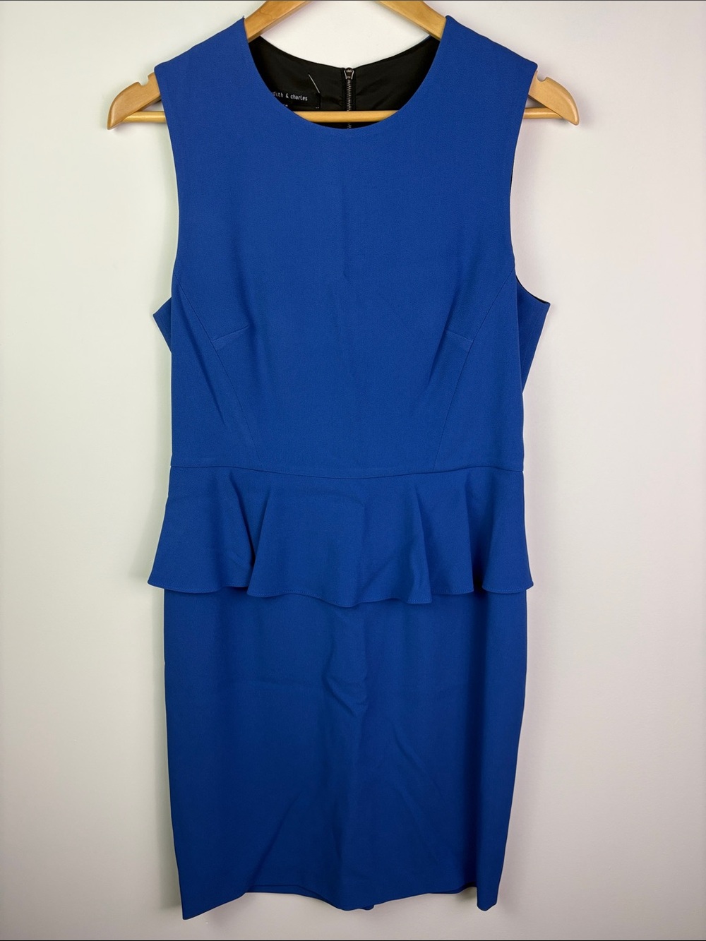 Judith + Charles Sleeveless Royal Blue Peplum Sheath Dress size 10